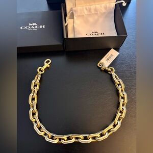 COACH Gold Brass Strap Chain Charm for your Handbags
